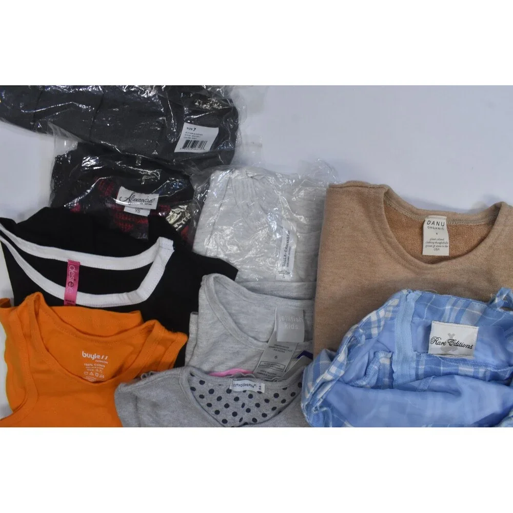 Wholesale Bulk Lot Of 13 Girls Size Small 6/7 Mixed Season Tops Bottoms Dresses